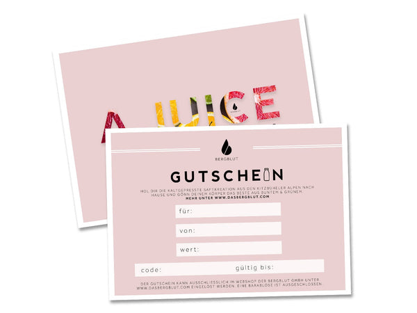 Bergblut Geschenkgutschein