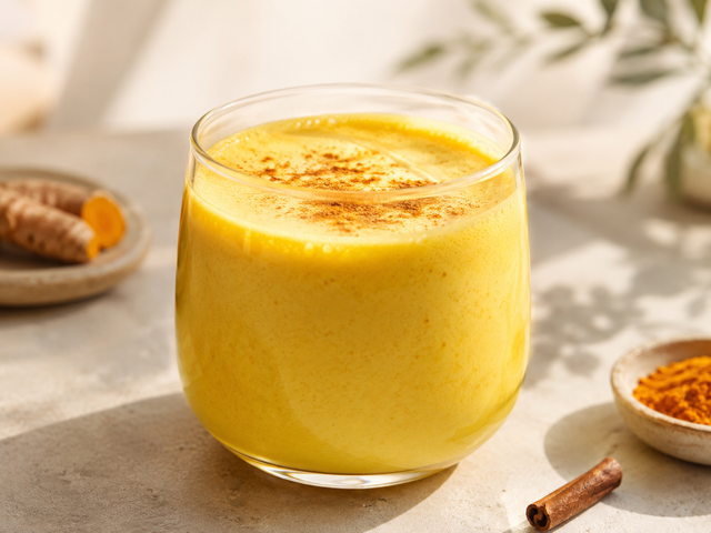 Goldene Milch — Rezept mit Organic ginger concentrate with turmeric