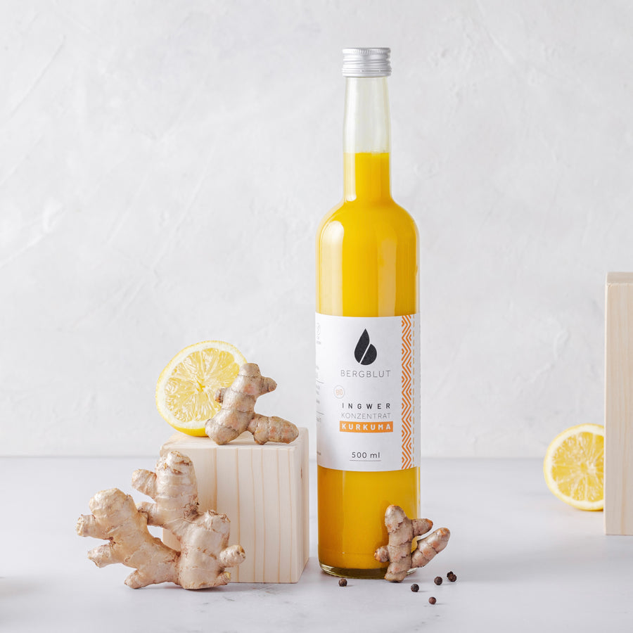 Organic ginger concentrate with turmeric