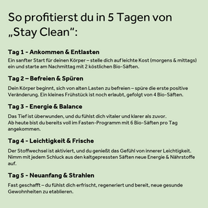 5 Tage Bio Kur "STAY CLEAN"